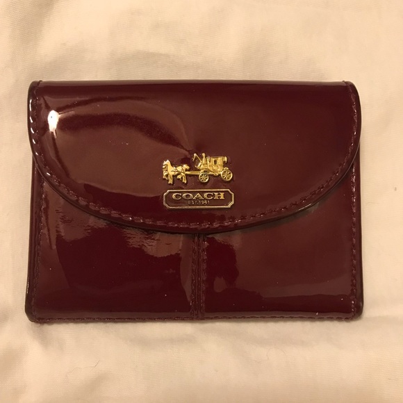 Coach Handbags - Coach Scarlet Red Mini Patent Leather Wallet VGC Coach Handbags - Coach Scarlet Red Mini Patent Leather Wallet VGC